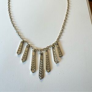 Gold Tone Bar Charm Necklace